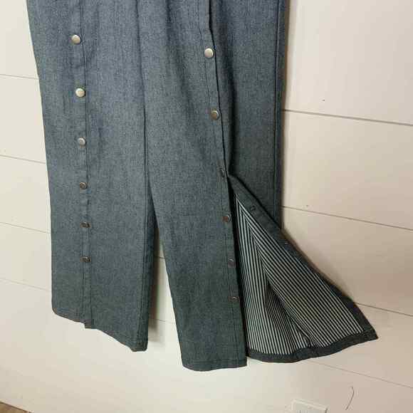 Current Air Pants Womens Small Denim High Waisted Sailor Front Snap Leg Ladies - Picture 9 of 9